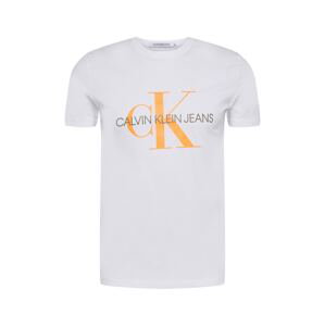 Calvin Klein Jeans Tričko  černá / jasně oranžová / offwhite