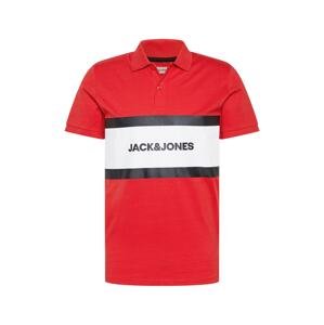 JACK & JONES Tričko 'SHAKE'  červená / bílá / námořnická modř