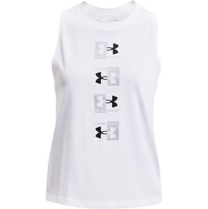 UNDER ARMOUR Sportovní top  bílá / černá / světle šedá