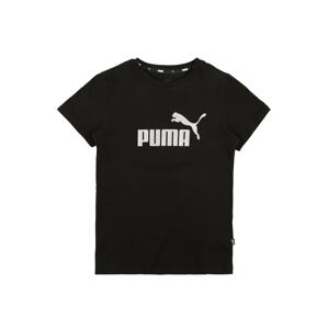 PUMA Tričko  černá / bílá