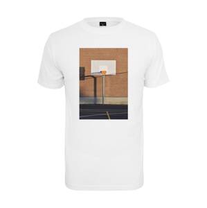 Mister Tee Tričko 'Pizza Basketball Court'  hnědá / hořčicová / kámen / černá / bílá