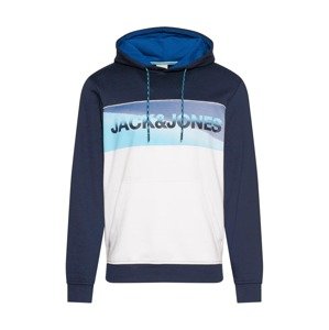 JACK & JONES Mikina  námořnická modř / bílá / světlemodrá