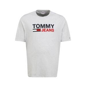 Tommy Jeans Plus Tričko  stříbrně šedá / červená / tmavě modrá