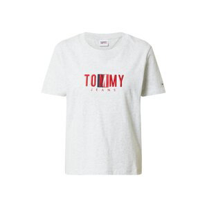 Tommy Jeans Tričko  šedý melír / marine modrá / červená / bílá