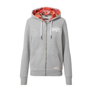 Superdry Mikina s kapucí  šedý melír / bílá