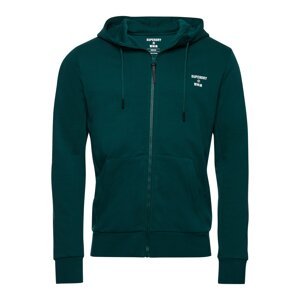 Superdry Sportovní mikina s kapucí  zelená / bílá