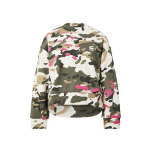 G-Star RAW Mikina  khaki / pink / bílá / jedle