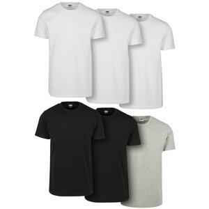 Urban Classics Tričko  šedý melír / černá / bílá