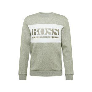 BOSS ATHLEISURE Mikina 'Salbo 1'  šedý melír / bílá