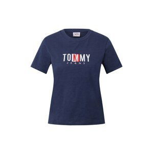 Tommy Jeans Tričko  námořnická modř / bílá / světle červená