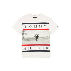 TOMMY HILFIGER Tričko  bílá / červená / noční modrá