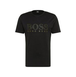 BOSS ATHLEISURE Tričko  černá / zlatě žlutá