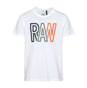 G-Star RAW Tričko  bílá / oranžová / marine modrá / šedá