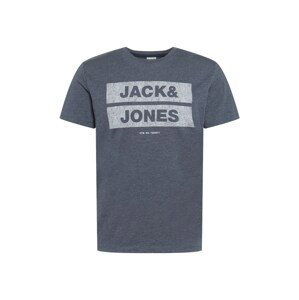 JACK & JONES Tričko  modrá / světle šedá