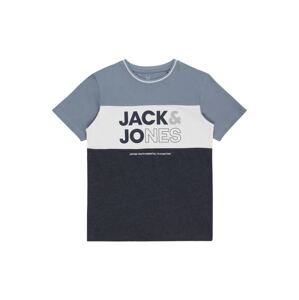 Jack & Jones Junior Tričko  marine modrá / kouřově modrá / světle šedá / bílá