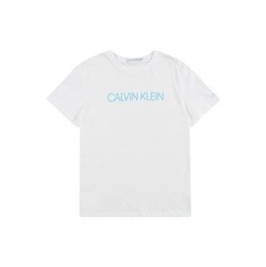 Calvin Klein Jeans Tričko  aqua modrá / bílá