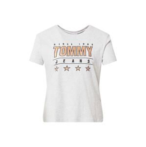 Tommy Jeans Tričko  šedá / černá / zlatě žlutá