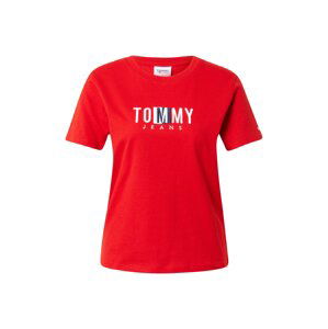Tommy Jeans Tričko  ohnivá červená / bílá / námořnická modř