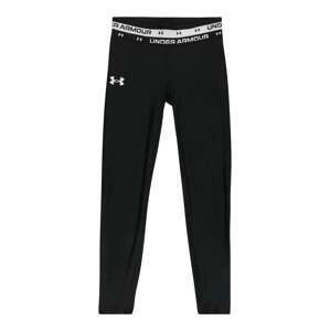 UNDER ARMOUR Sportovní kalhoty  černá / bílá