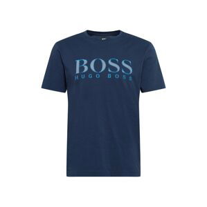 BOSS ATHLEISURE Tričko  námořnická modř / světlemodrá