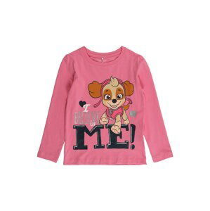 NAME IT Tričko 'PAW PATROL'  pink / černá / mandarinkoná / stříbrná / krémová