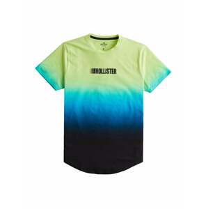 HOLLISTER Tričko  světle zelená / aqua modrá / námořnická modř