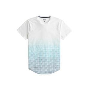 HOLLISTER Tričko  bílá / nebeská modř / aqua modrá