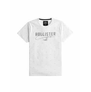 HOLLISTER Tričko  bílá / šedá