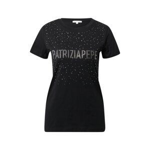 PATRIZIA PEPE Shirt 'MAGLIA'  černá / stříbrná