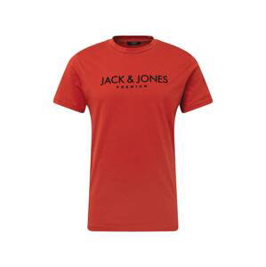 JACK & JONES Tričko 'BLAJAKE'  červená / černá