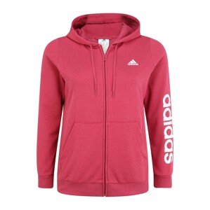 ADIDAS PERFORMANCE Sportovní mikina s kapucí  tmavě růžová / bílá