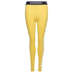 Superdry Sportovní kalhoty  žlutá / černá / bílá