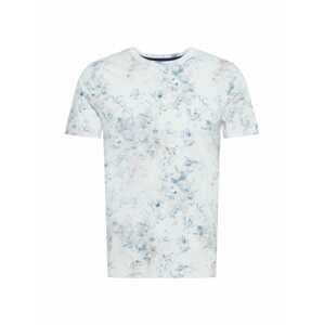 Abercrombie & Fitch Tričko  bílá / kouřově modrá / azurová / béžová