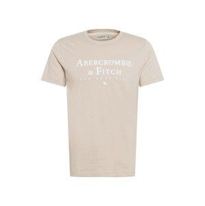 Abercrombie & Fitch Tričko  bílá / písková