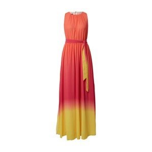 APART Společenské šaty  žlutá / oranžově červená / pink