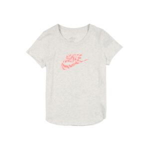 Nike Sportswear Tričko  šedý melír / pink / růžová