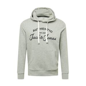 JACK & JONES Mikina  světle šedá / tmavě šedá / bílá