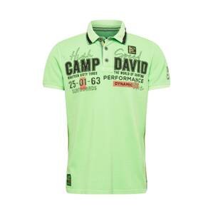 CAMP DAVID Tričko  černá / svítivě zelená / oranžová / bílá
