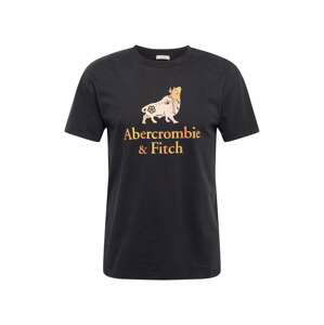 Abercrombie & Fitch Tričko  černá / jasně oranžová / oranžová / broskvová
