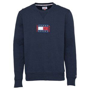 Tommy Jeans Mikina  námořnická modř / modrá / bílá / červená