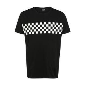 Urban Classics Shirt 'Check Panel'  černá / bílá