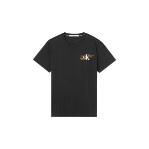 Calvin Klein Jeans Tričko  černá / bílá / oranžová