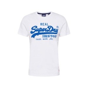 Superdry Tričko 'CHENILLE'  královská modrá / bílá