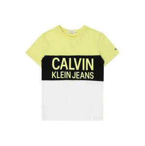 Calvin Klein Jeans Tričko  citronová / černá / bílá