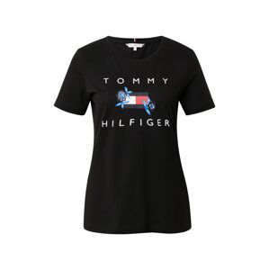 TOMMY HILFIGER Tričko  černá / bílá / modrá / námořnická modř / červená