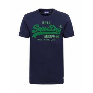 Superdry Tričko 'Chenille'  námořnická modř / zelená