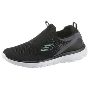 SKECHERS Slip on boty  černá / šedá / tyrkysová