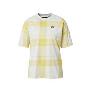 Lyle & Scott Tričko  pastelově žlutá / černá / bílá