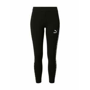 PUMA Sportovní kalhoty  černá / korálová / bílá