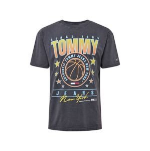 Tommy Jeans Tričko  světlemodrá / čedičová šedá / oranžová / bílá